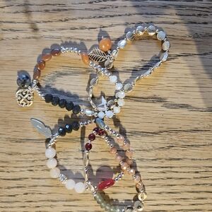 Elegant Multi-Color Beaded Bracelet Set